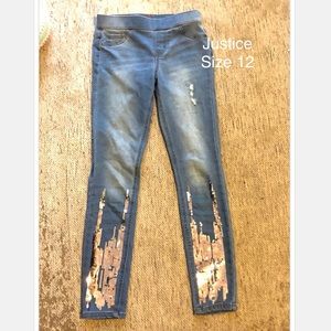 Justice Flip sequin jegging -like new!
